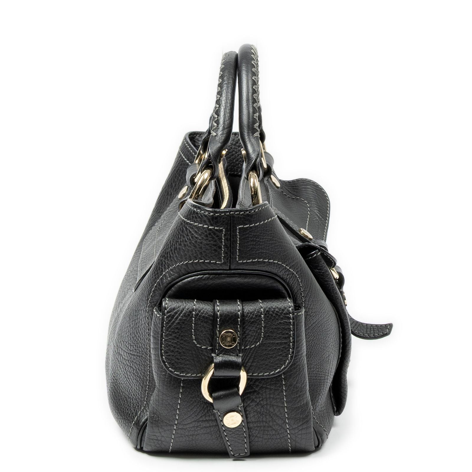 Celine Boogie Bag Black Grain Calfskin Leather — view 4