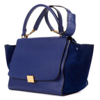 Celine Medium Trapeze Navy Calfskin Leather Shoulder Bag — view 2