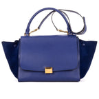 Celine Medium Trapeze Navy Calfskin Leather Shoulder Bag