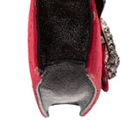 Gucci Mini Crystal Marmont Crossbody Red Black GG Canvas — view 8