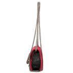 Gucci Mini Crystal Marmont Crossbody Red Black GG Canvas — view 3
