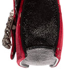 Gucci Mini Crystal Marmont Crossbody Red Black GG Canvas — view 7