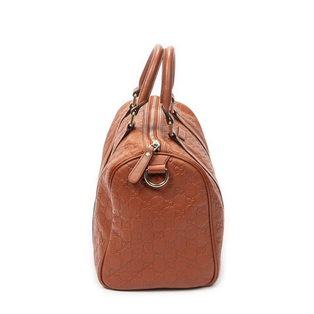 Gucci Medium Boston Orange Guccissima Handbag — view 4