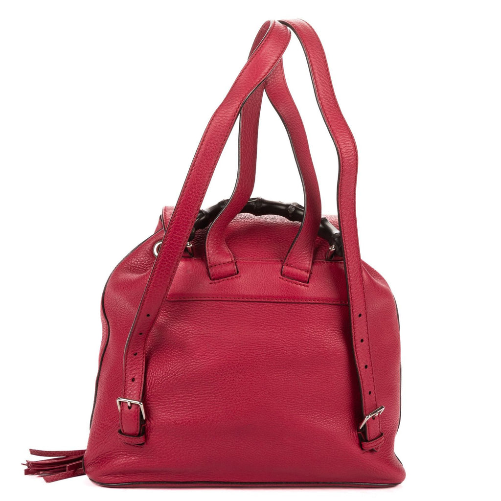 Gucci Large Bamboo Backpack Pink Spike Calfskin Leather — view 5