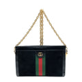 Gucci Small Web GG Ophidia Black Suede Leather Shoulder Bag