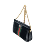 Gucci Small Web GG Ophidia Black Suede Leather Shoulder Bag — view 2