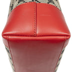 Gucci Zip Shopping Tote Red Black Beige GG Canvas — view 7