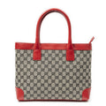 Gucci Zip Shopping Tote Red Black Beige GG Canvas