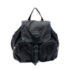 Gucci Drawstring Flap Backpack Black Guccissima Nylon