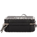Chanel Small CC Filigree Vanity Case Bag Black White Quilted Cavalli Lambskin — view 6