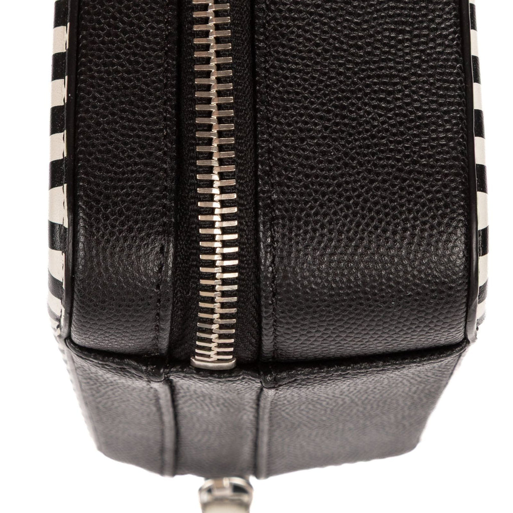 Chanel Small CC Filigree Vanity Case Bag Black White Quilted Cavalli Lambskin — view 7