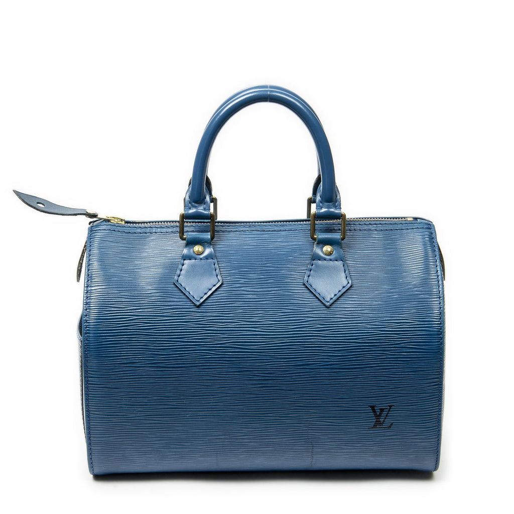 Louis Vuitton Speedy Blue Epi Handbag — view 5