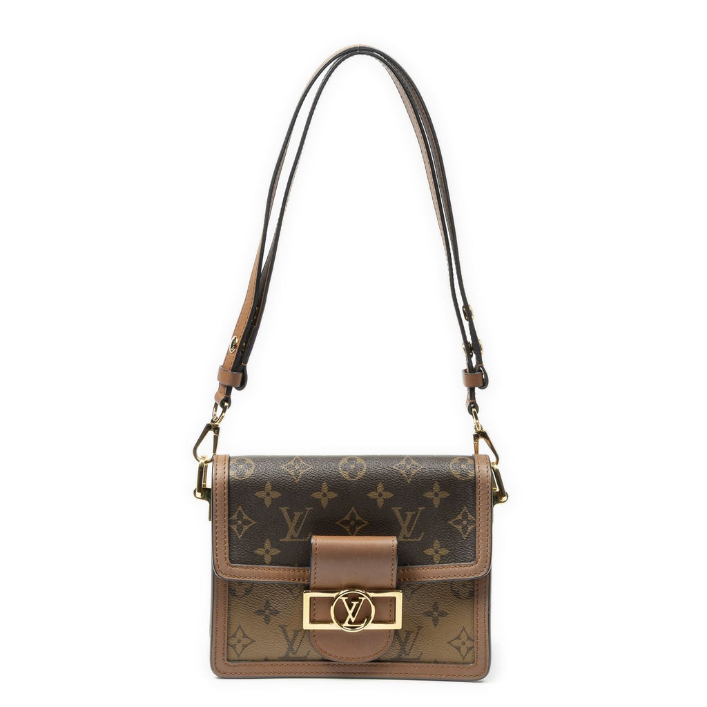 Louis Vuitton Mini Dauphine Brown Monogram Vernis Shoulder Bag