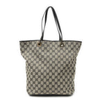 Gucci Vertical Tote Black Beige GG Canvas