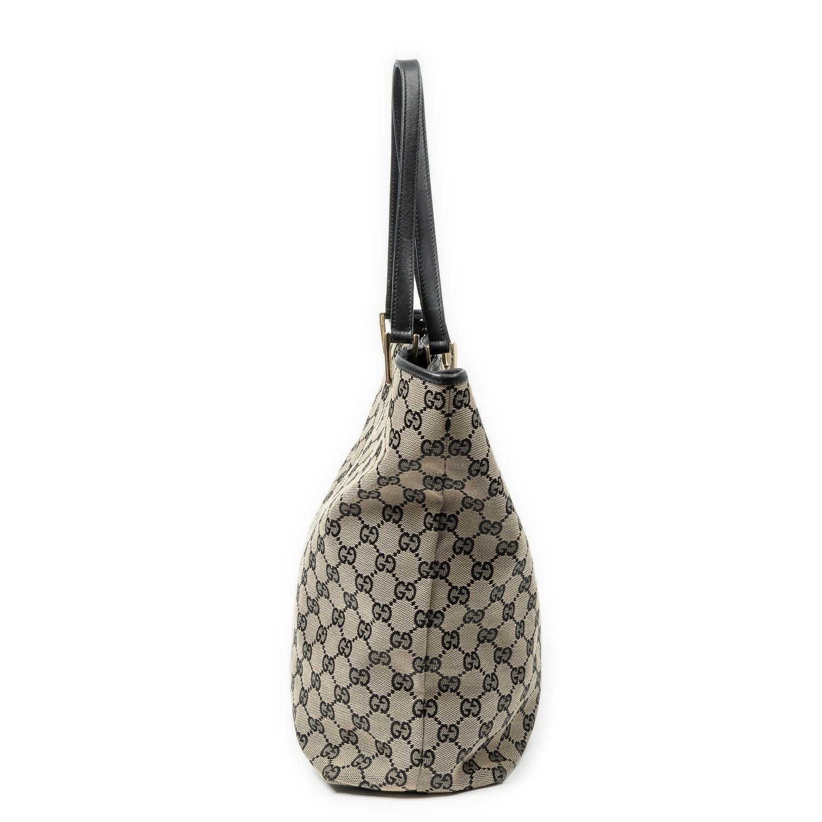 Gucci Vertical Tote Black Beige GG Canvas — view 3