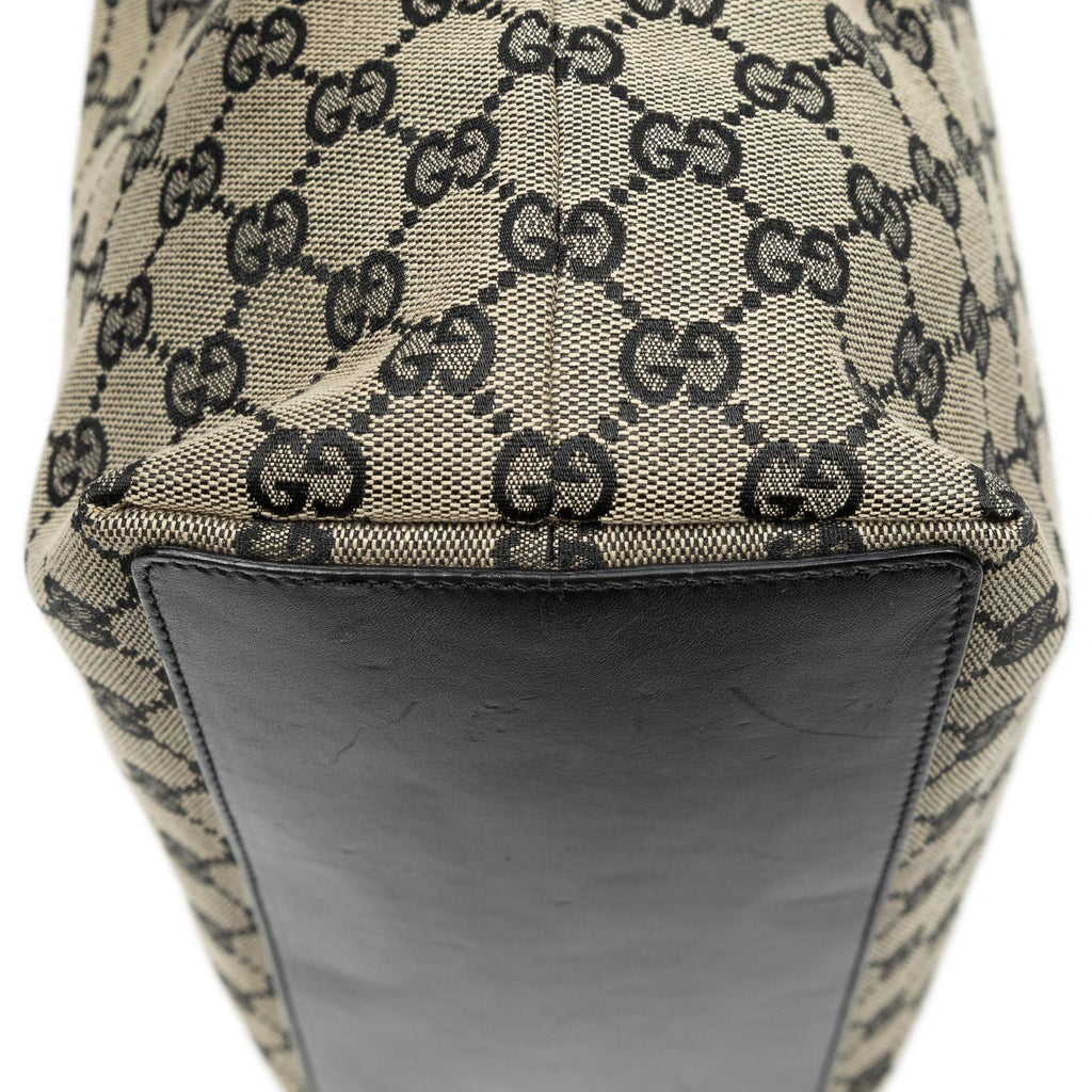 Gucci Vertical Tote Black Beige GG Canvas — view 7