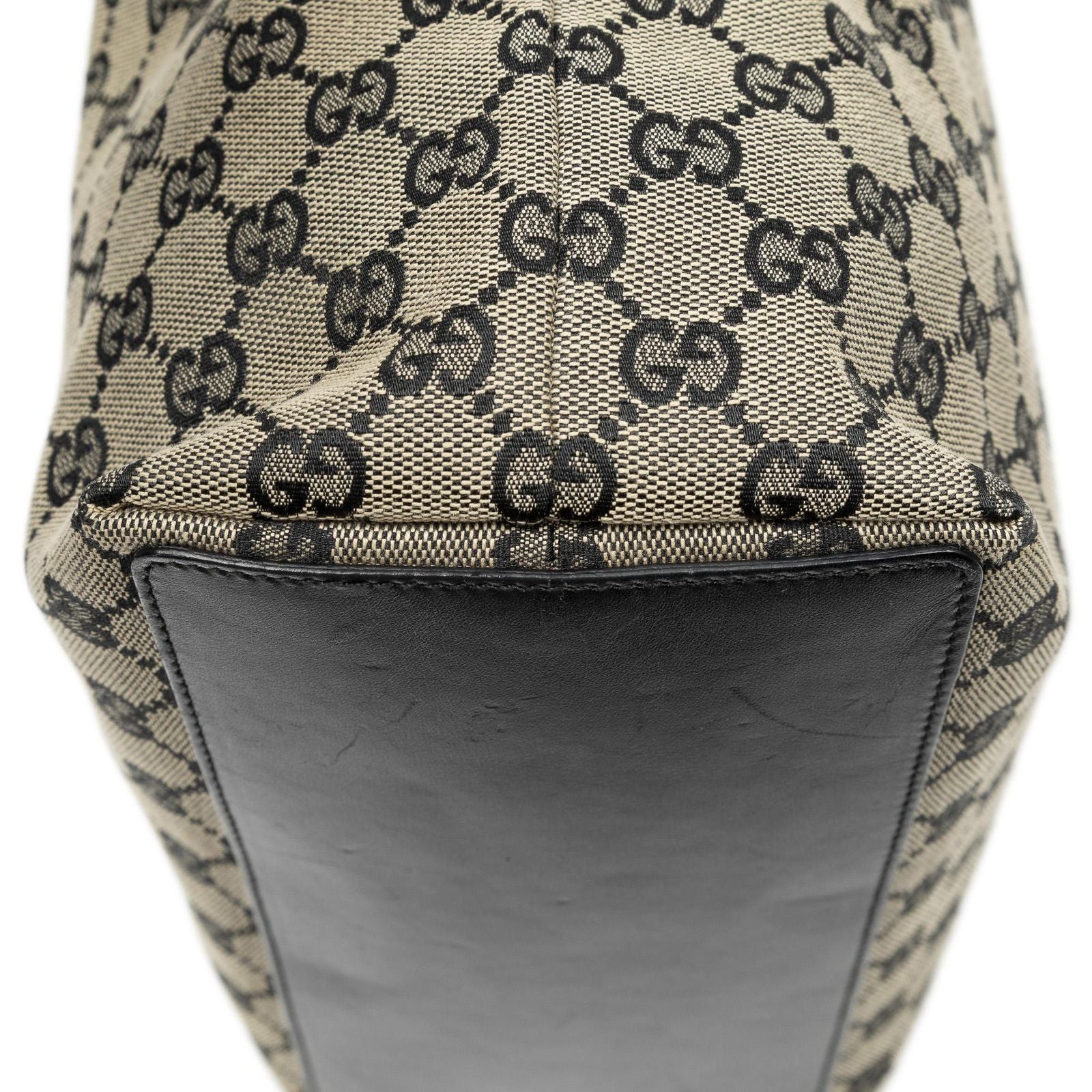 Gucci Vertical Tote Black Beige GG Canvas — view 7