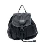 Gucci Drawstring Flap Backpack Black Guccissima Nylon