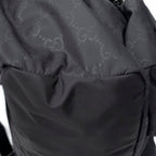Gucci Drawstring Flap Backpack Black Guccissima Nylon — view 8