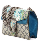 Gucci Medium Floral Dionysus Chain Crossbody Beige Blue Print Supreme Canvas — view 2