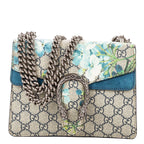 Gucci Medium Floral Dionysus Chain Crossbody Beige Blue Print Supreme Canvas