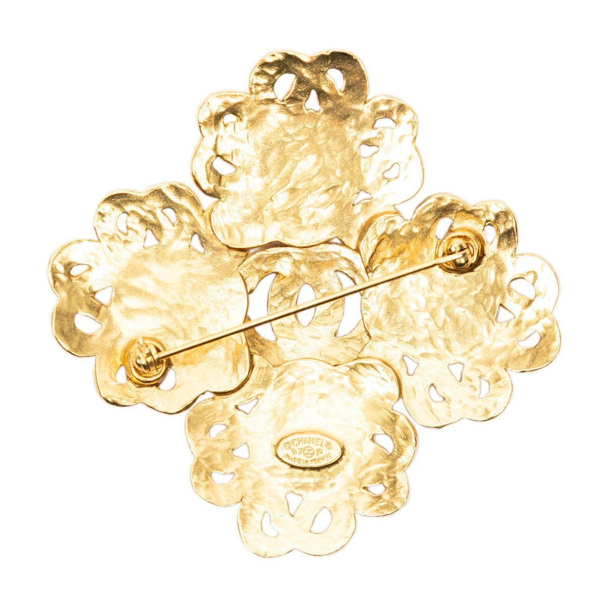 Chanel CC Lapis Lazuli Gem Brooch Blue Gold Plated — view 2