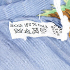 Hermes Pleated Scarf Blue Green Brown Twill Silk — view 5