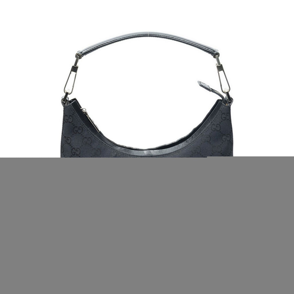 Gucci Vintage Mini Zip Hobo Black GG Canvas