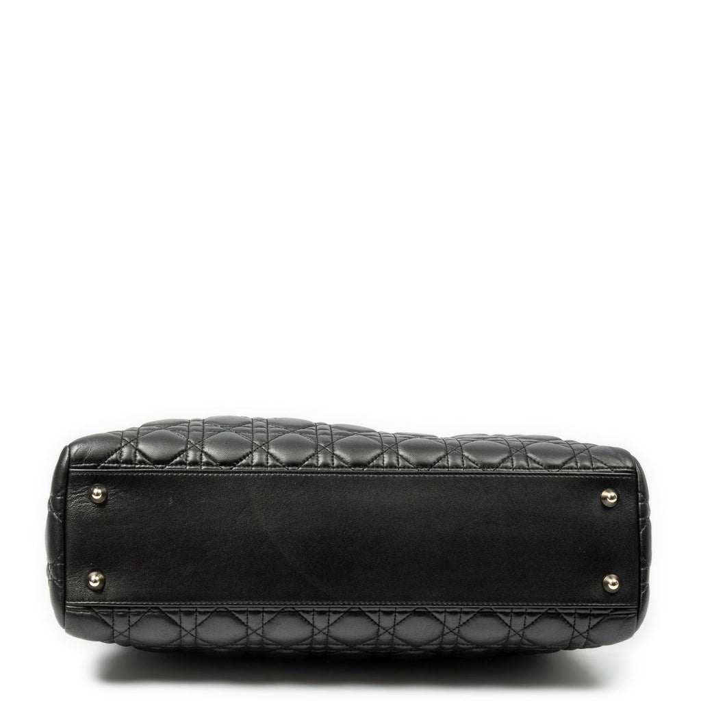 Dior Large Soft Lady Dior Tote Black Kanaj Lambskin Leather — view 6