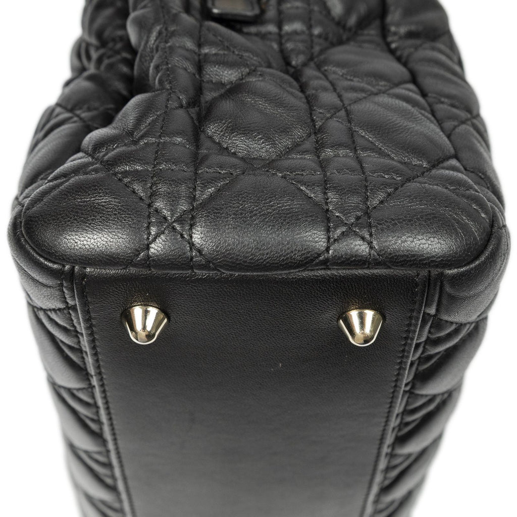 Dior Large Soft Lady Dior Tote Black Kanaj Lambskin Leather — view 7