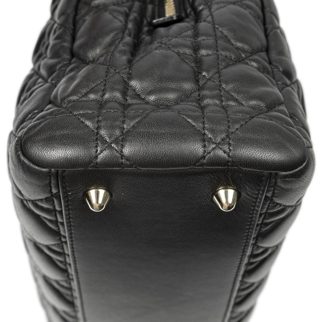 Dior Large Soft Lady Dior Tote Black Kanaj Lambskin Leather — view 8