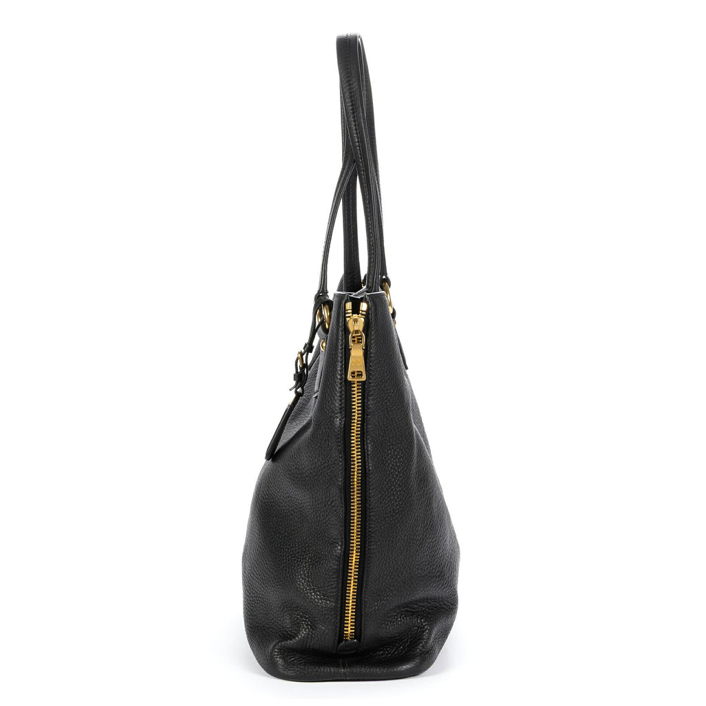 Prada 2-Way Tote Black Vitello Daino — view 3