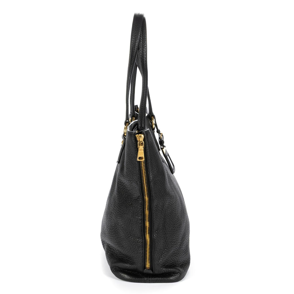 Prada 2-Way Tote Black Vitello Daino — view 4