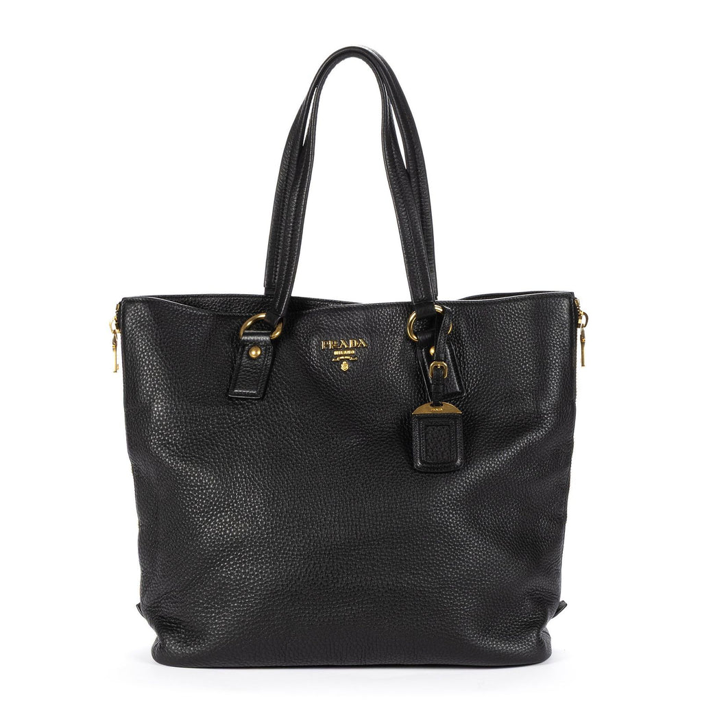 Prada 2-Way Tote Black Vitello Daino