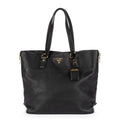 Prada 2-Way Tote Black Vitello Daino