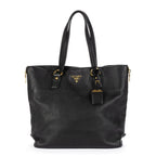 Prada 2-Way Tote Black Vitello Daino