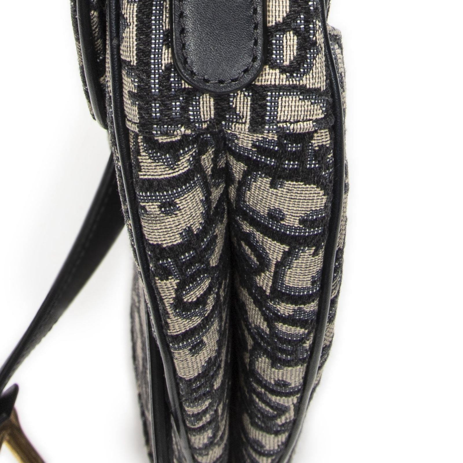 Dior New Saddle Bag Navy Beige Oblique Jacquard Canvas — view 8
