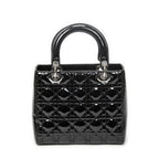 Dior Medium Lady Dior Zip Black Cannage Patent Leather Handbag — view 5