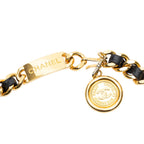 Chanel CC Logo Medallion Chain Belt Black Gold Plated — view 2