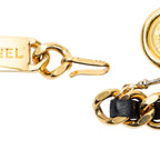 Chanel CC Logo Medallion Chain Belt Black Gold Plated — view 3
