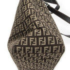Fendi Square Zip Tote Dark Brown Zucchino Canvas — view 8