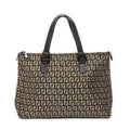 Fendi Square Zip Tote Dark Brown Zucchino Canvas