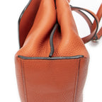 Gucci Small Bamboo Top Handle Flap Bag Orange Grain Calfskin Leather — view 8