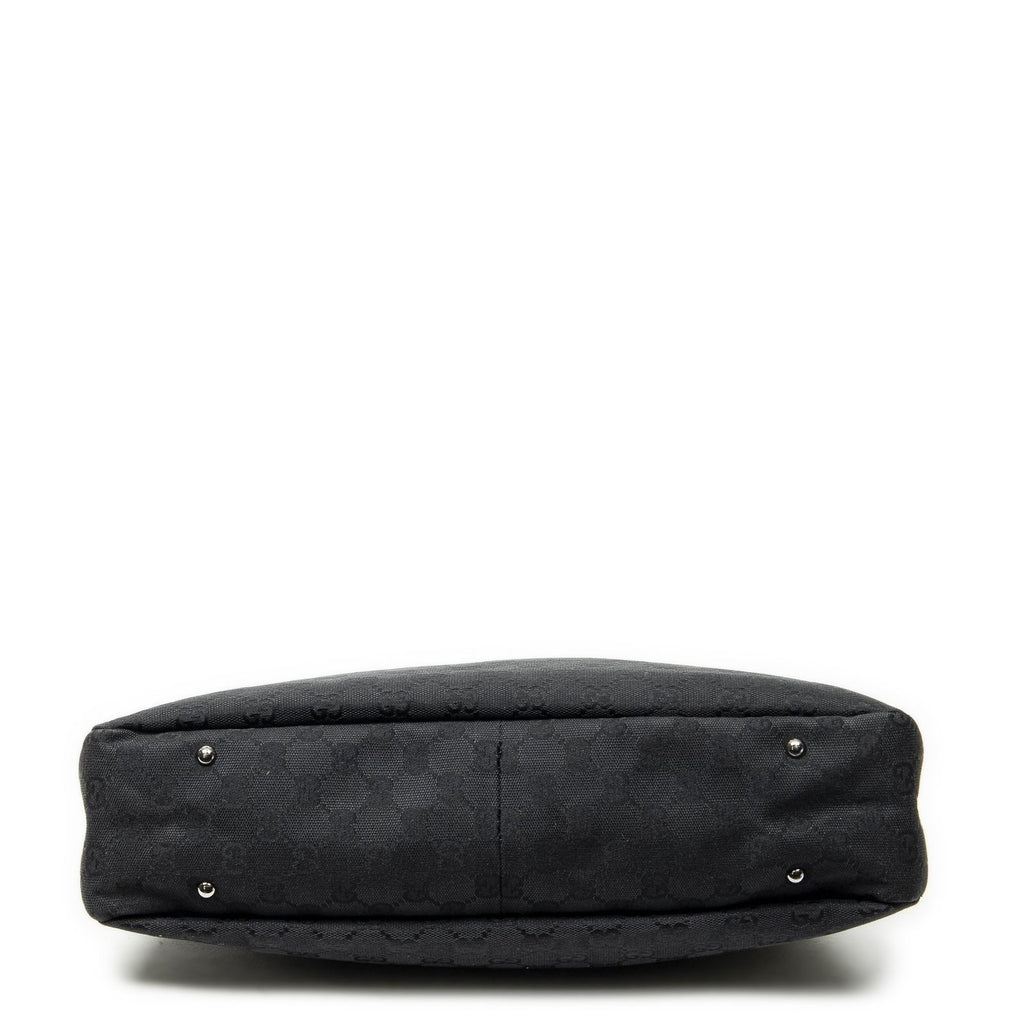 Gucci Medium Boy Black GG Canvas Shoulder Bag — view 6