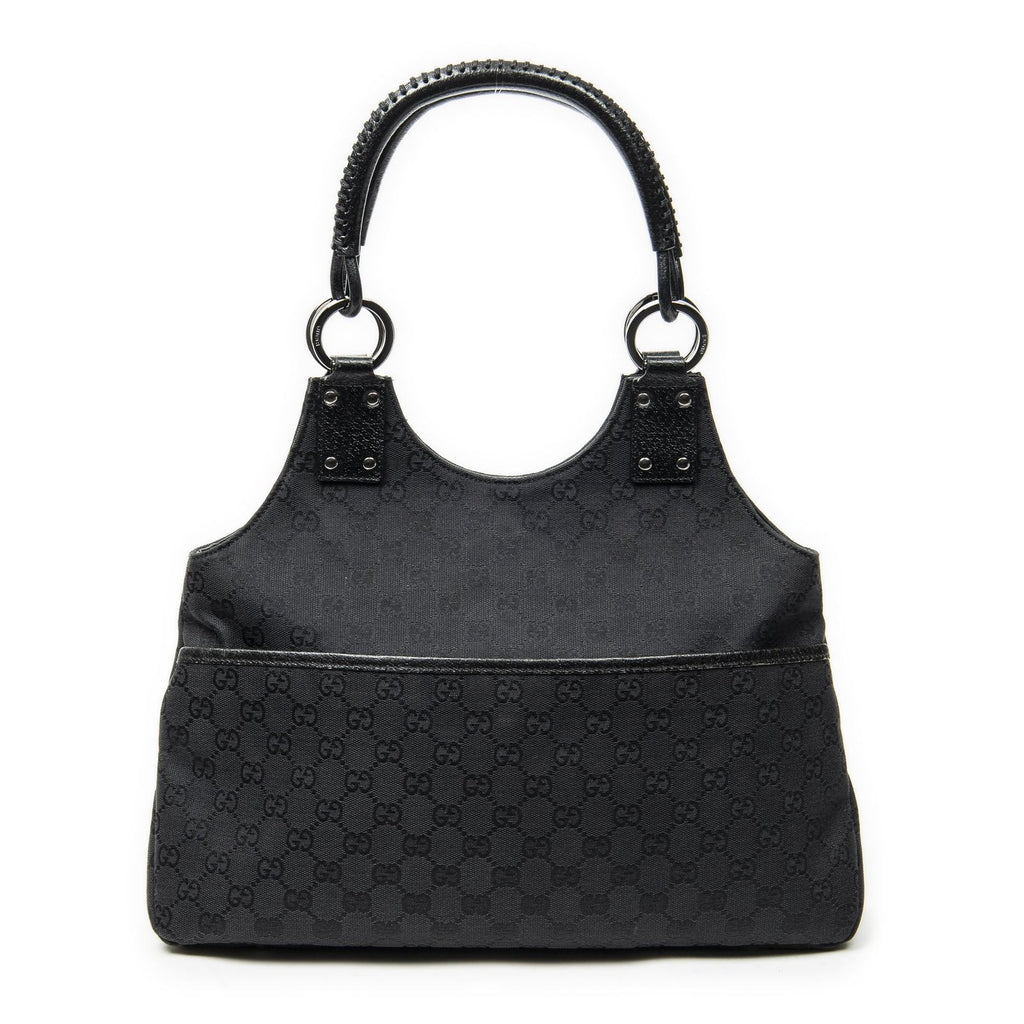 Gucci Medium Boy Black GG Canvas Shoulder Bag