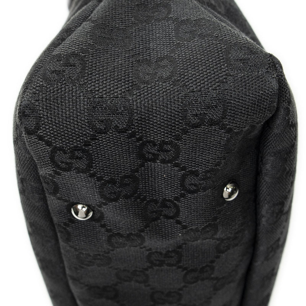 Gucci Medium Boy Black GG Canvas Shoulder Bag — view 8
