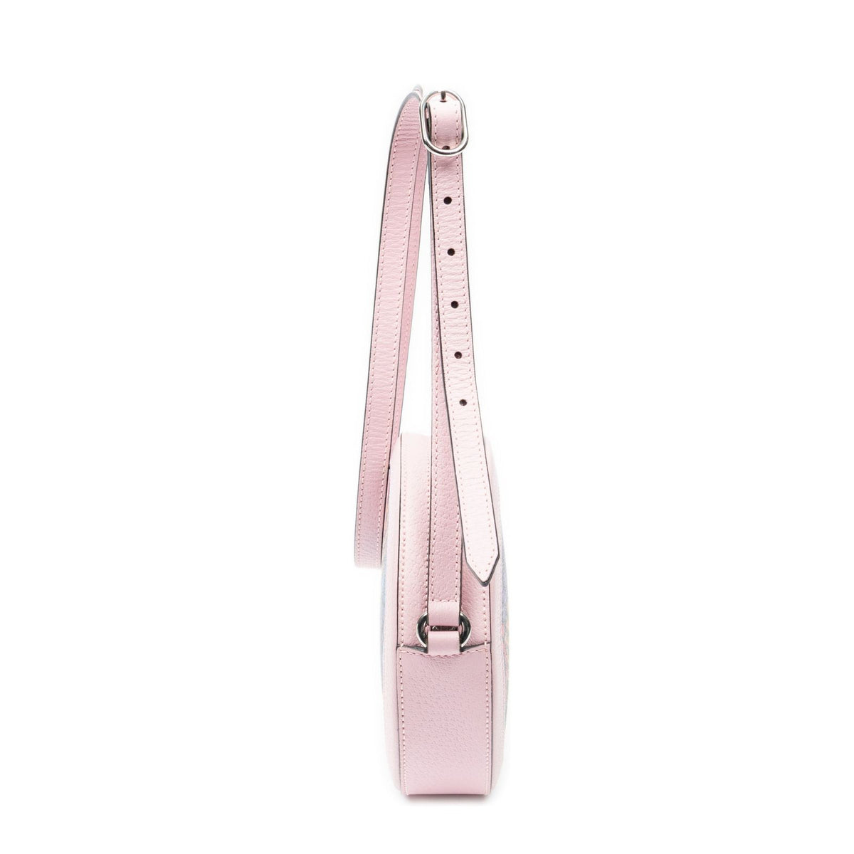 Gucci Mini GG Round Cross Belt Bag Pink Gray Leather — view 4