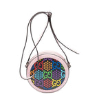 Gucci Mini GG Round Cross Belt Bag Pink Gray Leather — view 5
