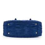Prada Zip Shopping Tote Navy Tessuto Gaufre Canvas — view 6