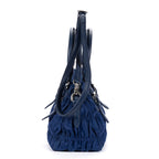 Prada Zip Shopping Tote Navy Tessuto Gaufre Canvas — view 3